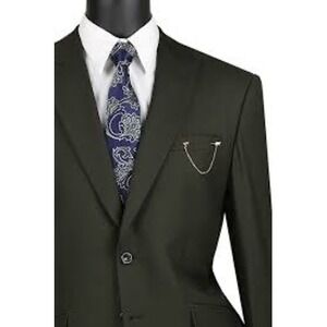 Vinci Modern Fit Suit Jacket 40R/34W Black (C11)
